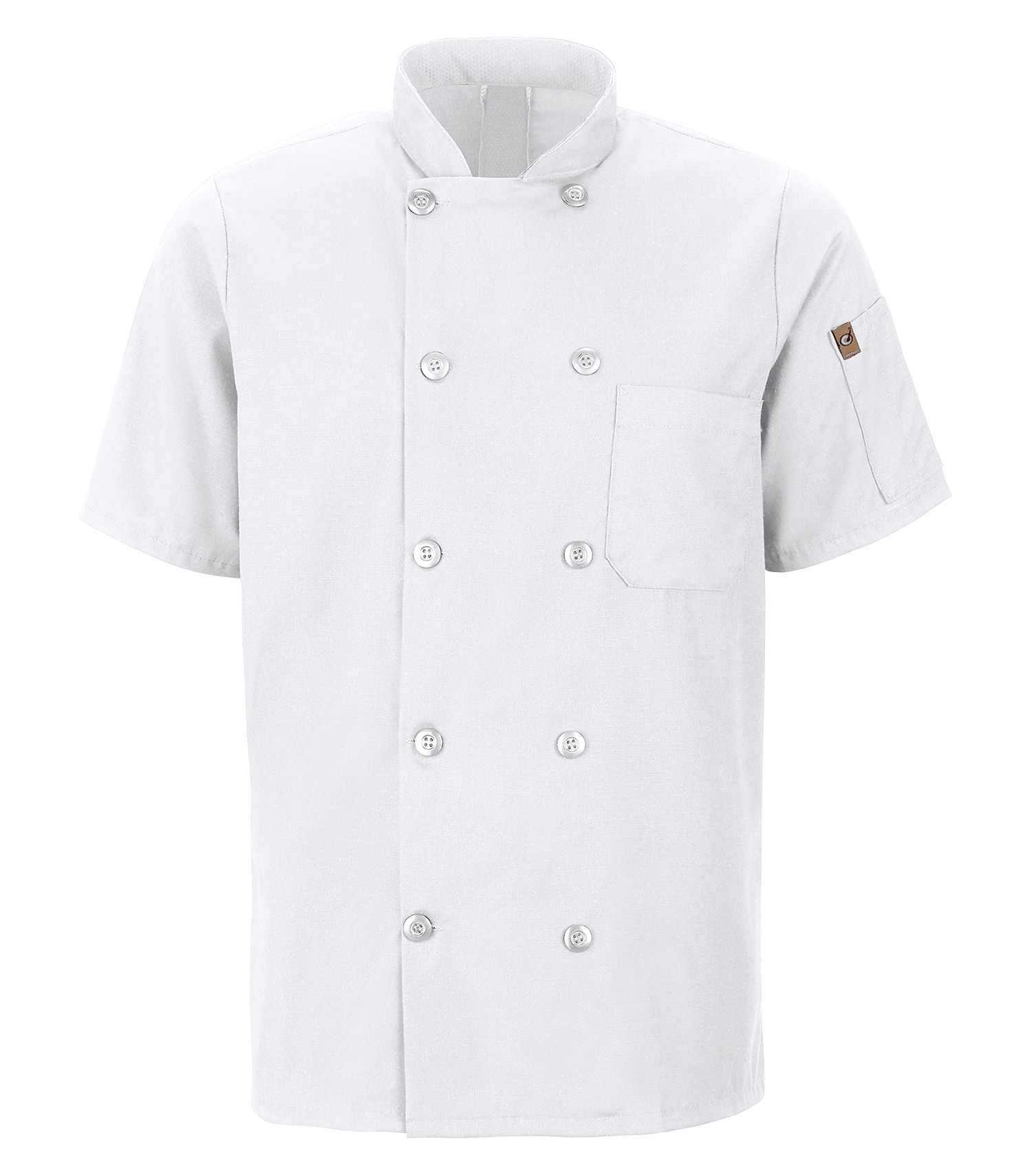 Red Kap® 046X RED KAP&reg; CHEF DESIGNS&reg; SHORT SLEEVE CHEF COAT WITH OILBLOK + MIMIX™ — White