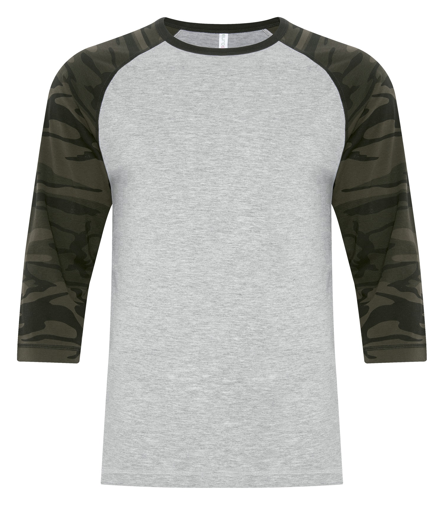 ATC™ EuroSpun® ATC0822 ATC™ EUROSPUN® RING SPUN BASEBALL TEE — Athletic Grey*/Black Camo