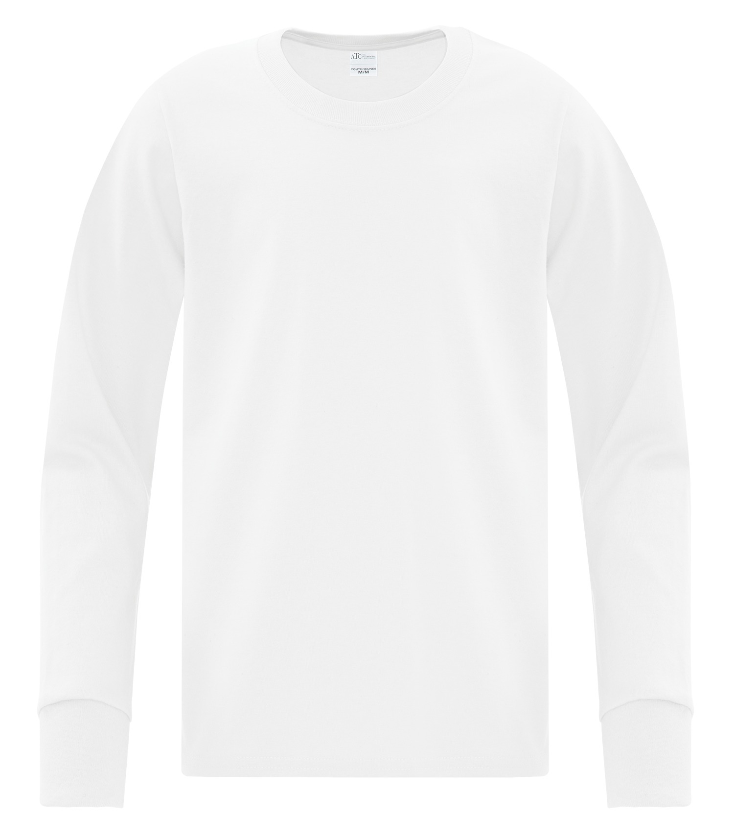 ATC™ Everyday Collection® ATC1015Y ATC™ EVERYDAY COTTON LONG SLEEVE YOUTH TEE — White