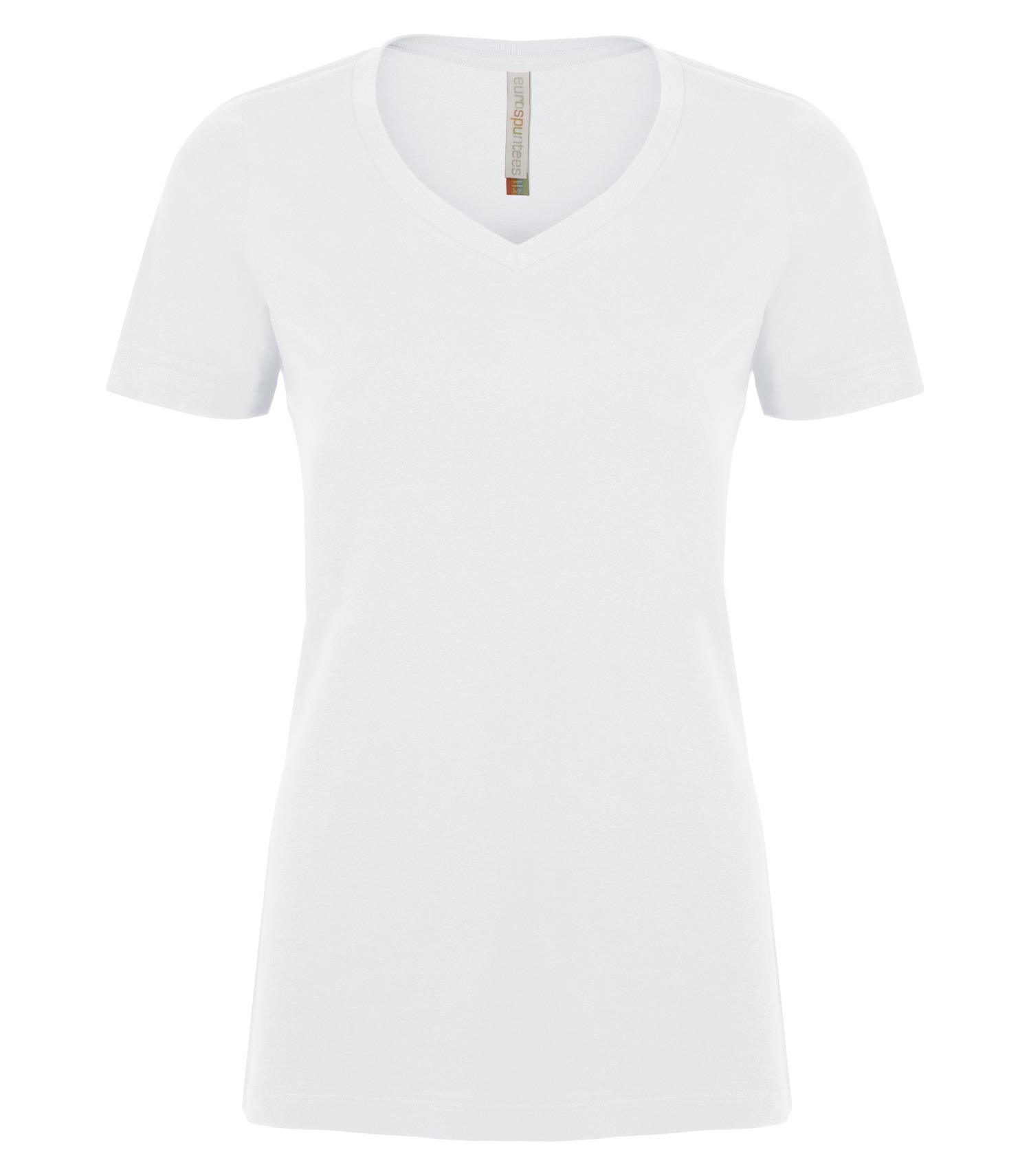 ATC™ EUROSPUN® RING SPUN V-NECK LADIES' TEE — White