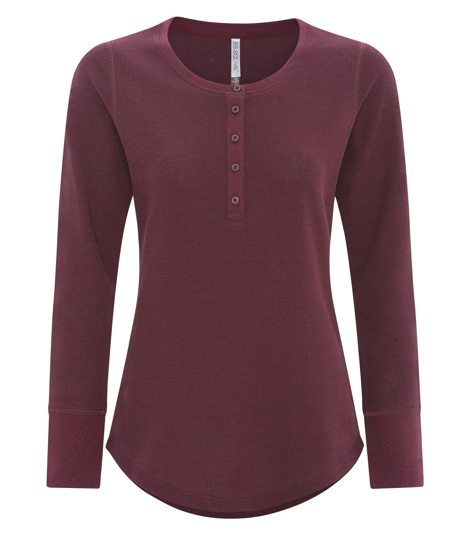 ATC™ ESACTIVE® ATC8064L ATC™ ESACTIVE® VINTAGE THERMAL LONG SLEEVE LADIES' HENLEY — Cardinal Heather