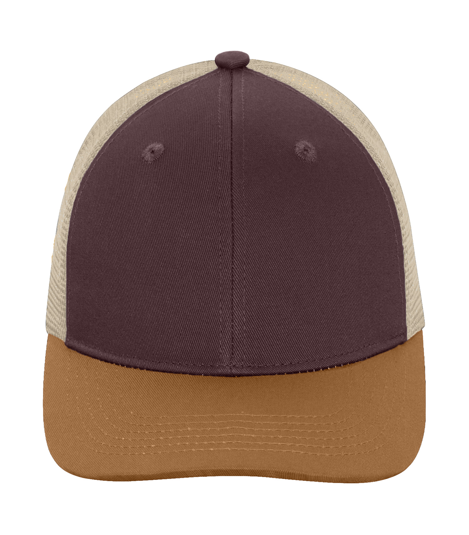 ATC™ Everyday Collection® C1318TRI ATC™ EVERYDAY TRI-COLOUR SNAPBACK TRUCKER CAP — Brown/Caramel/Crème