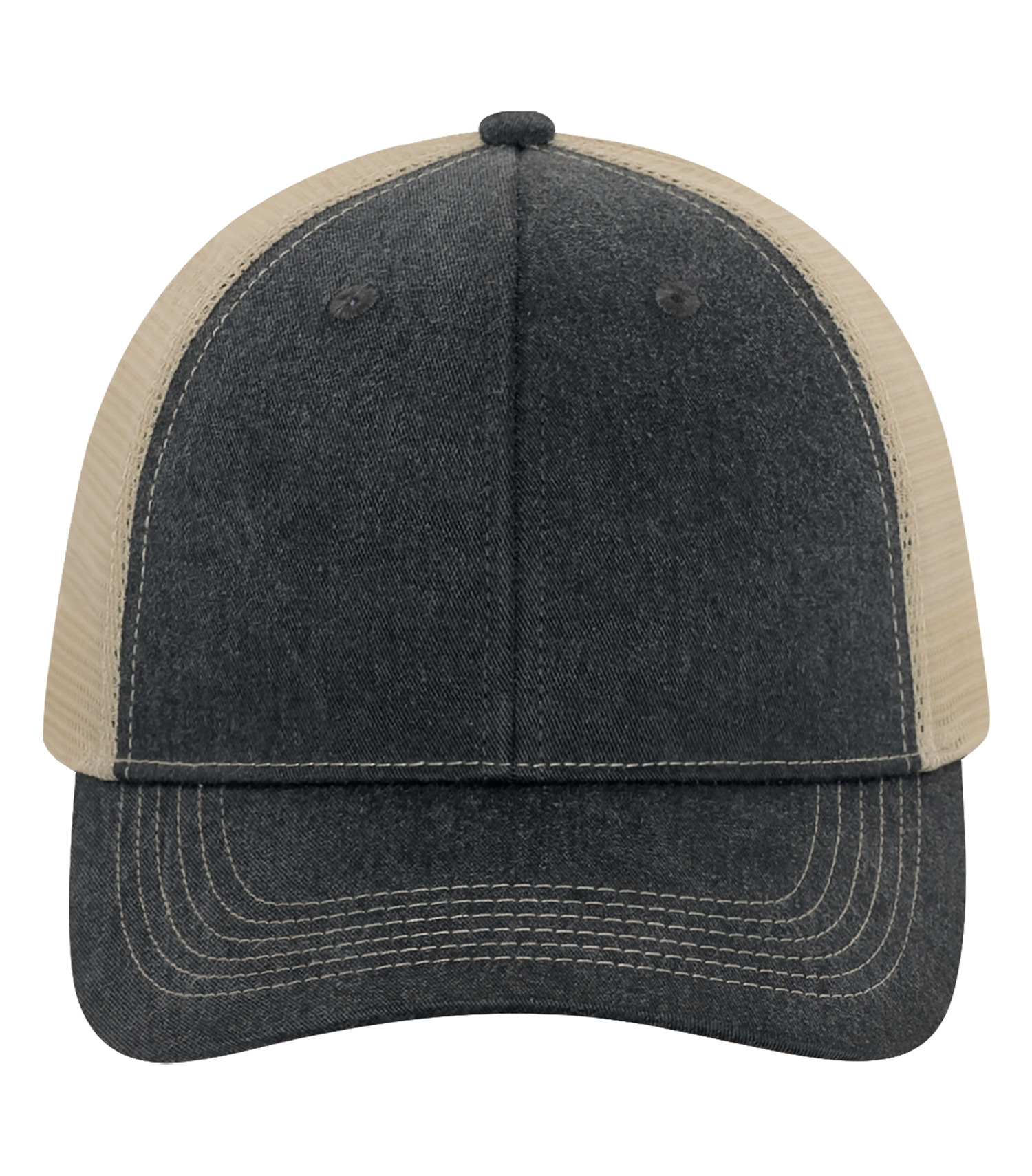 ATC™ PIGMENT DYED TRUCKER CAP — Black/Crème