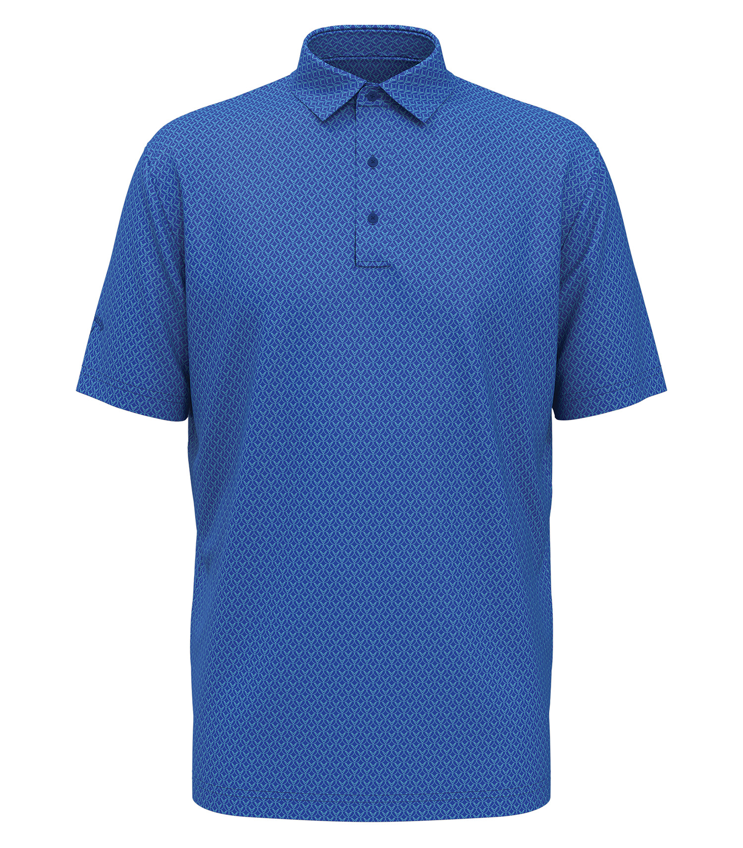 CALLAWAY ALL-OVER STITCHED CHEV POLO — Lapis Blue