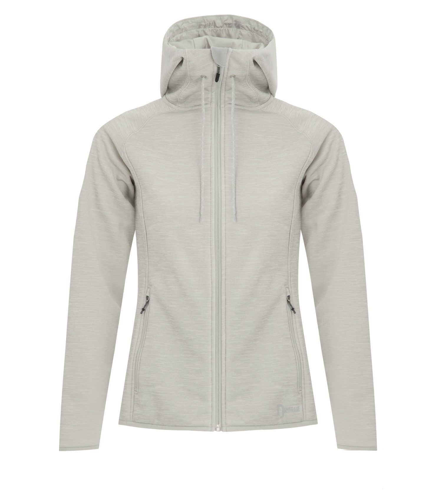 DryFrame® DF7655L DISCONTINUED DRYFRAME® DRY TECH WATER RESISTANT FLEECE FULL ZIP HOODED LADIES' JACKET — Glacier Heather