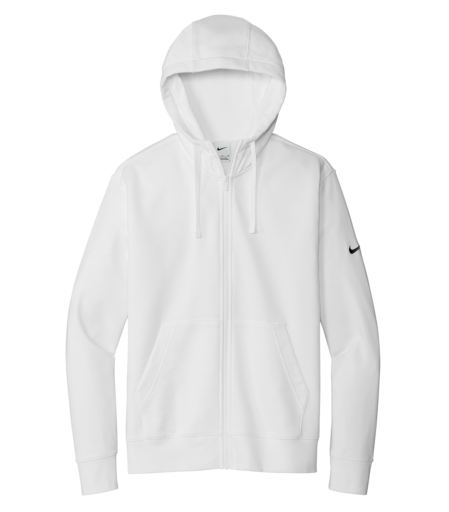 Nike DR1513 NIKE CLUB FLEECE SLEEVE SWOOSH FULL ZIP HOODIE — White