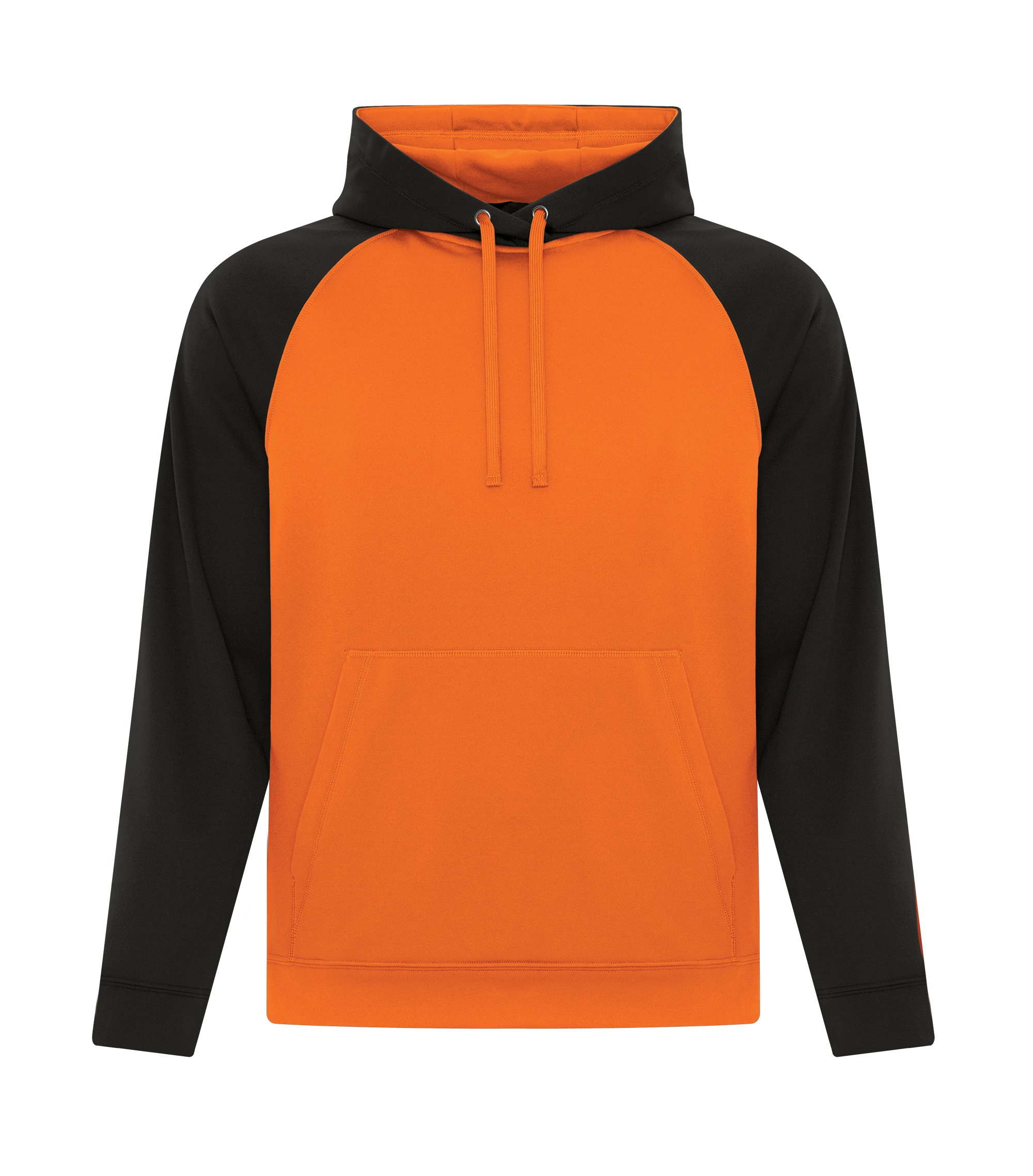 ATC™ F2037 ATC™ GAME DAY™ FLEECE TWO TONE HOODIE — Deep Orange/Black