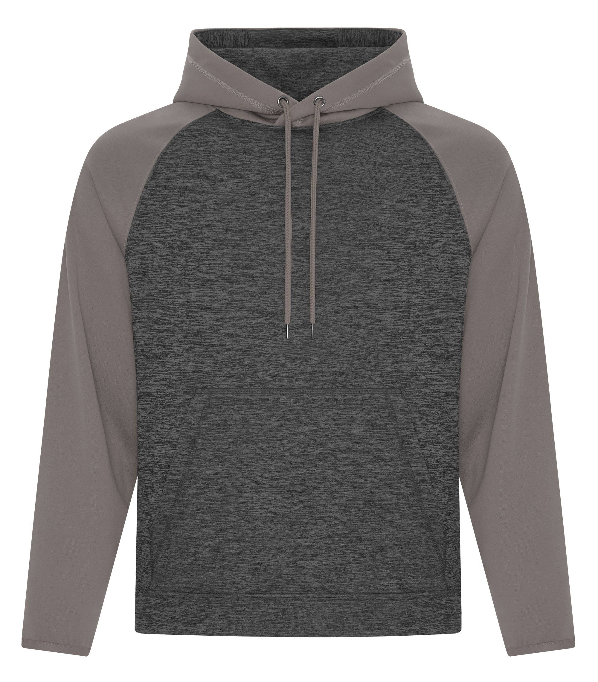 ATC™ F2047 ATC™ DYNAMIC HEATHER FLEECE TWO TONE HOODIE — Charcoal Dynamic/Coal Grey
