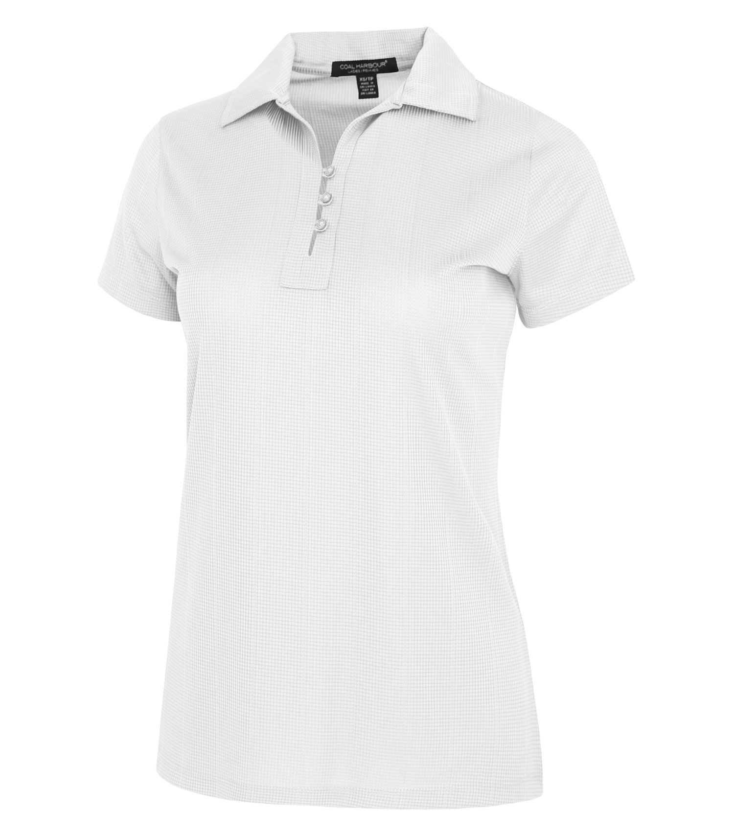 Coal Harbour® L440 DISCONTINUED COAL HARBOUR® FINE JACQUARD LADIES' POLO — White