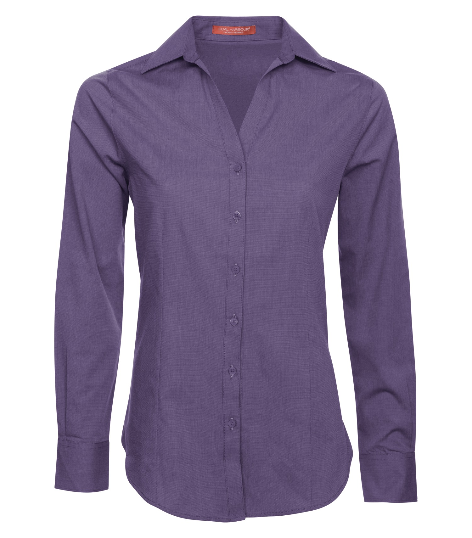 Coal Harbour® L6004 COAL HARBOUR® TEXTURED CROSSHATCH WOVEN LADIES' SHIRT — Grape Harvest