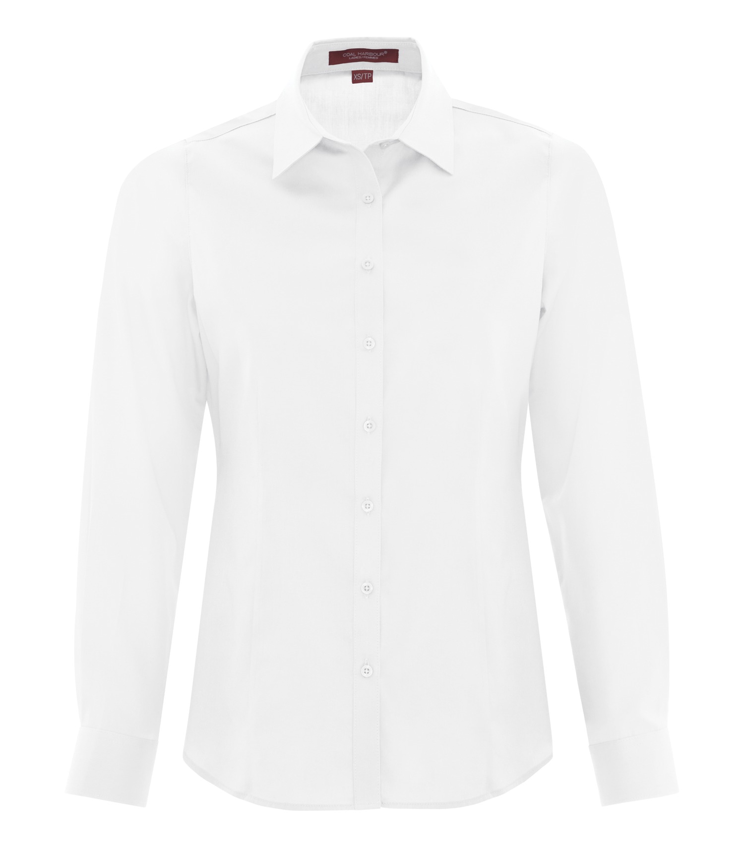 Coal Harbour® L6013 COAL HARBOUR® EVERYDAY LONG SLEEVE WOVEN LADIES' SHIRT — White