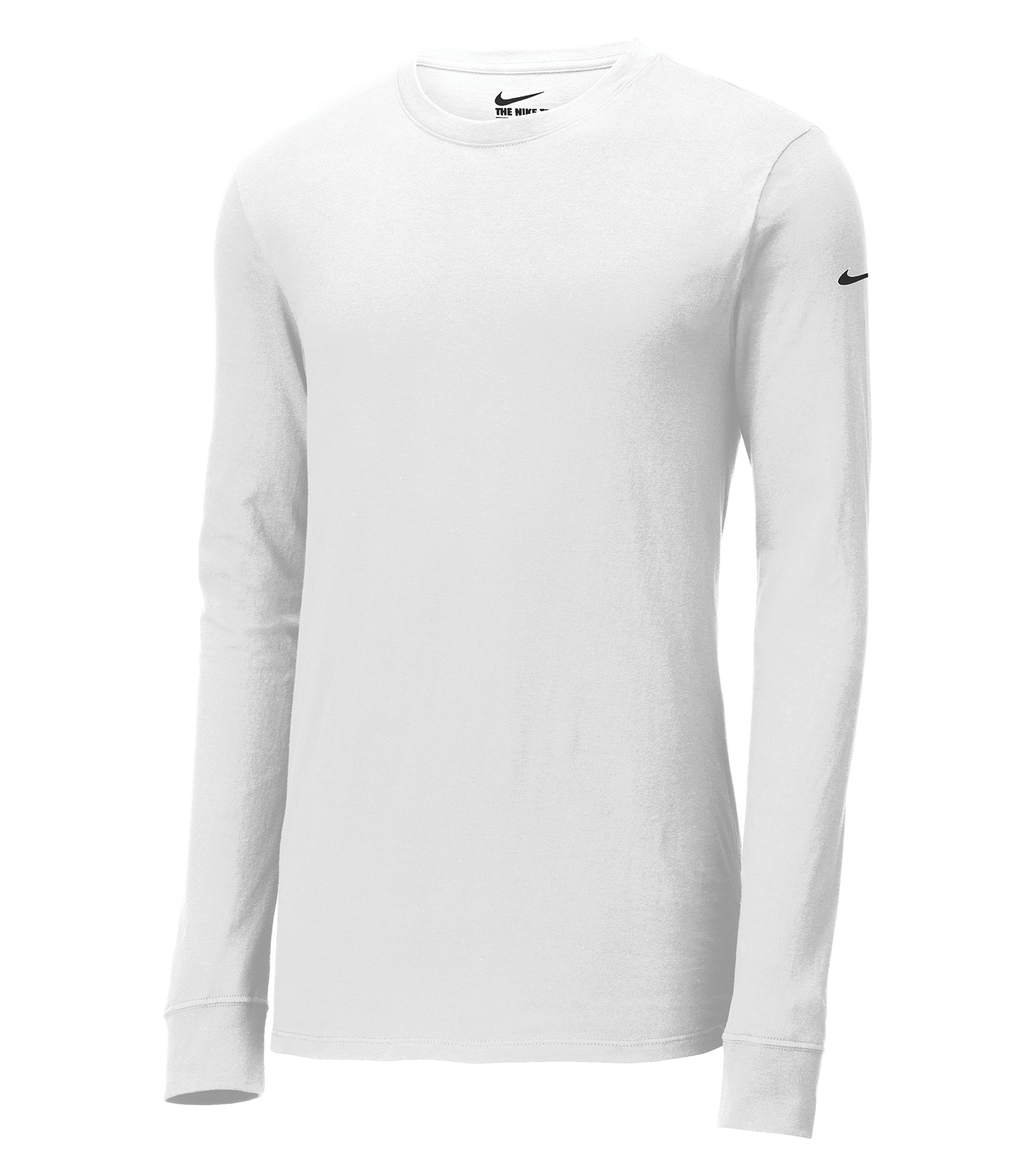 NIKE Dri-FIT COTTON/POLY LONG SLEEVE TEE — White