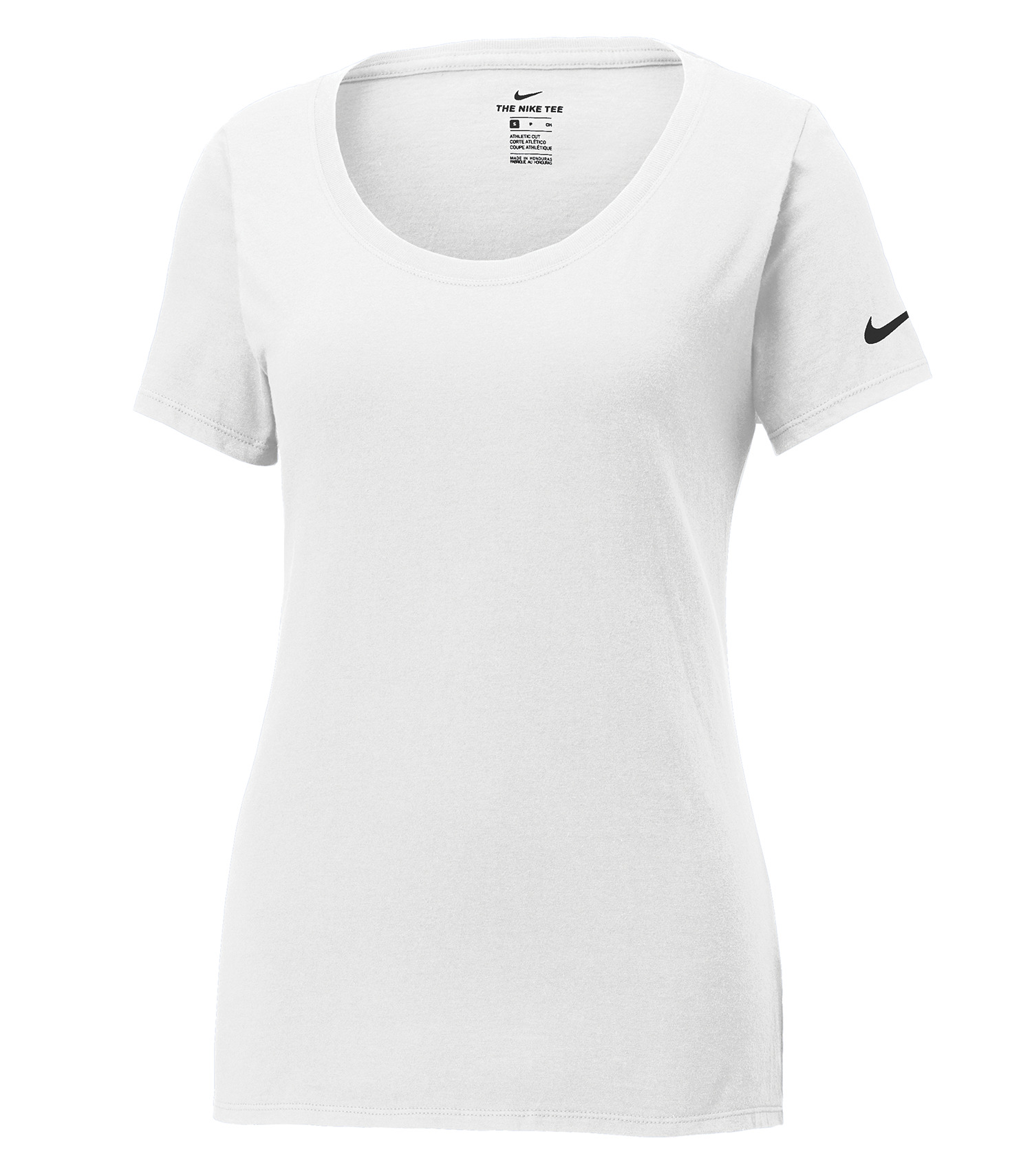Nike NKBQ5234 NIKE Dri-FIT COTTON/POLY SCOOP NECK LADIES' TEE — White