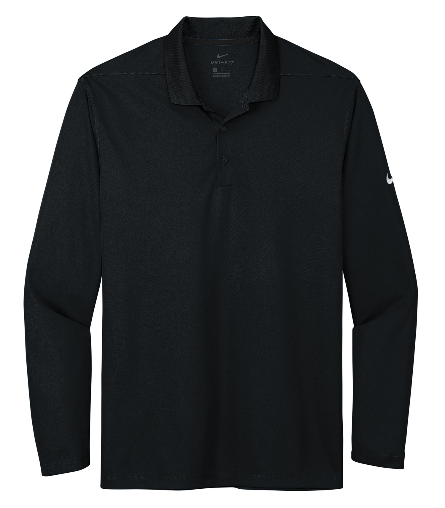 Nike NKDC2104 NIKE Dri-FIT MICRO PIQUE 2.0 LONG SLEEVE POLO — Black