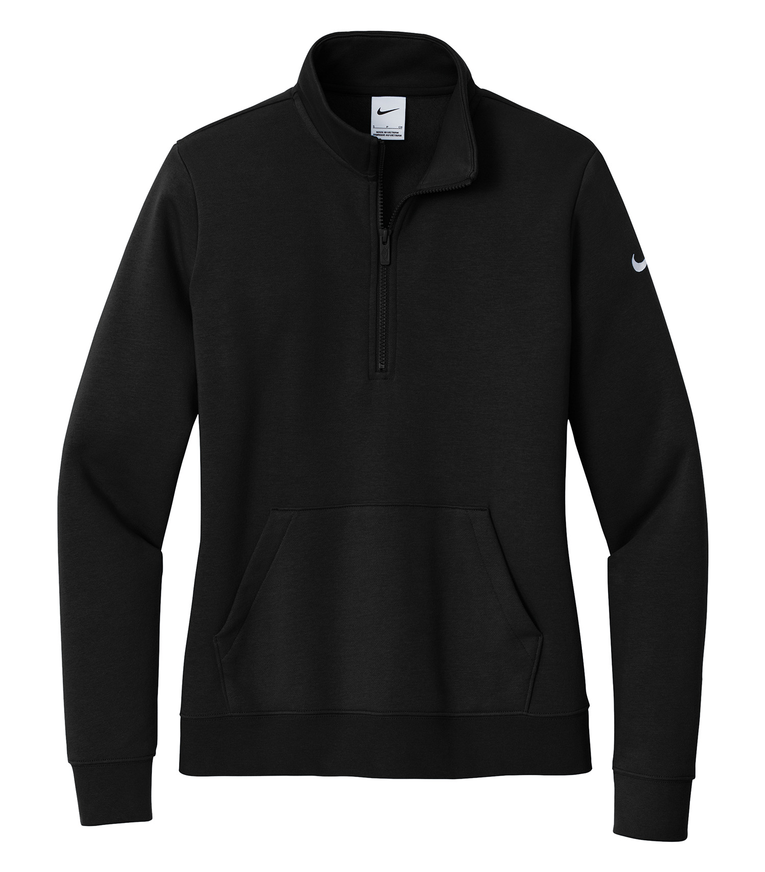 Nike NKDX6720 NIKE CLUB FLEECE SLEEVE SWOOSH LADIES' 1/2 ZIP — Black