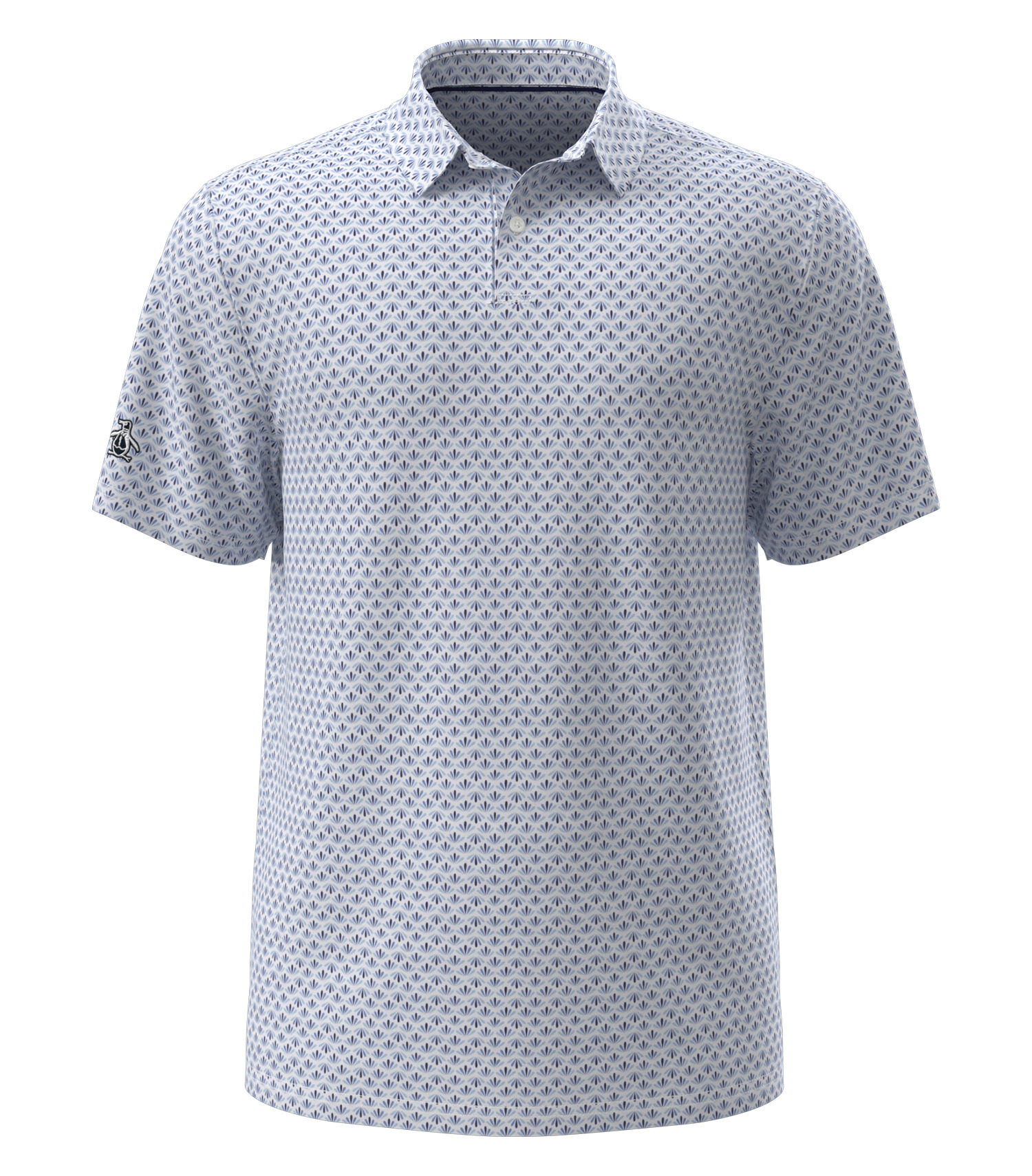 ORIGINAL PENGUIN&reg; RETRO GEO PRINT POLO — Black Iris Blue