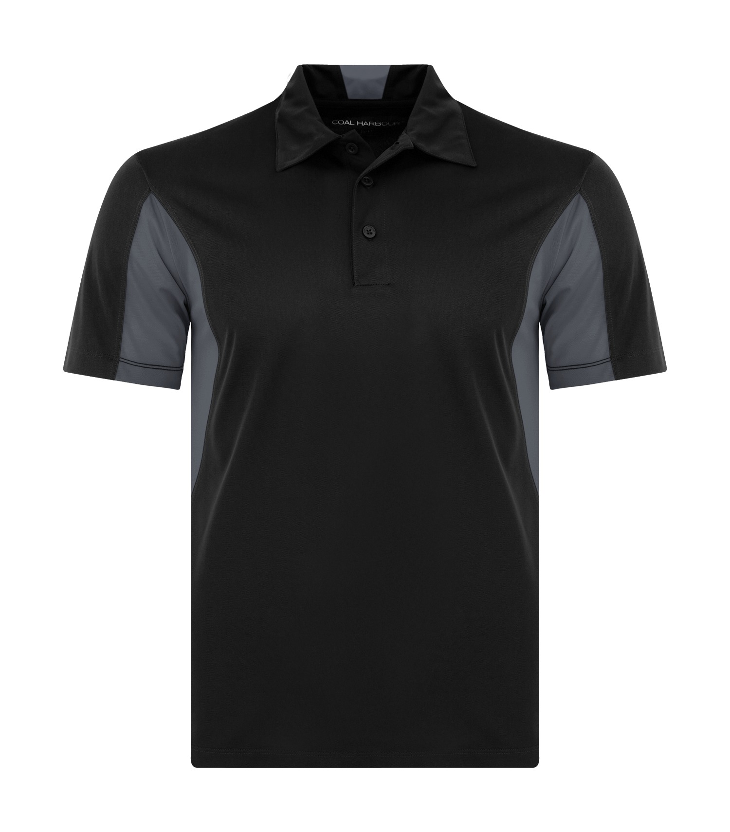 COAL HARBOUR® SNAG RESISTANT COLOUR BLOCK POLO — Black/Iron Grey