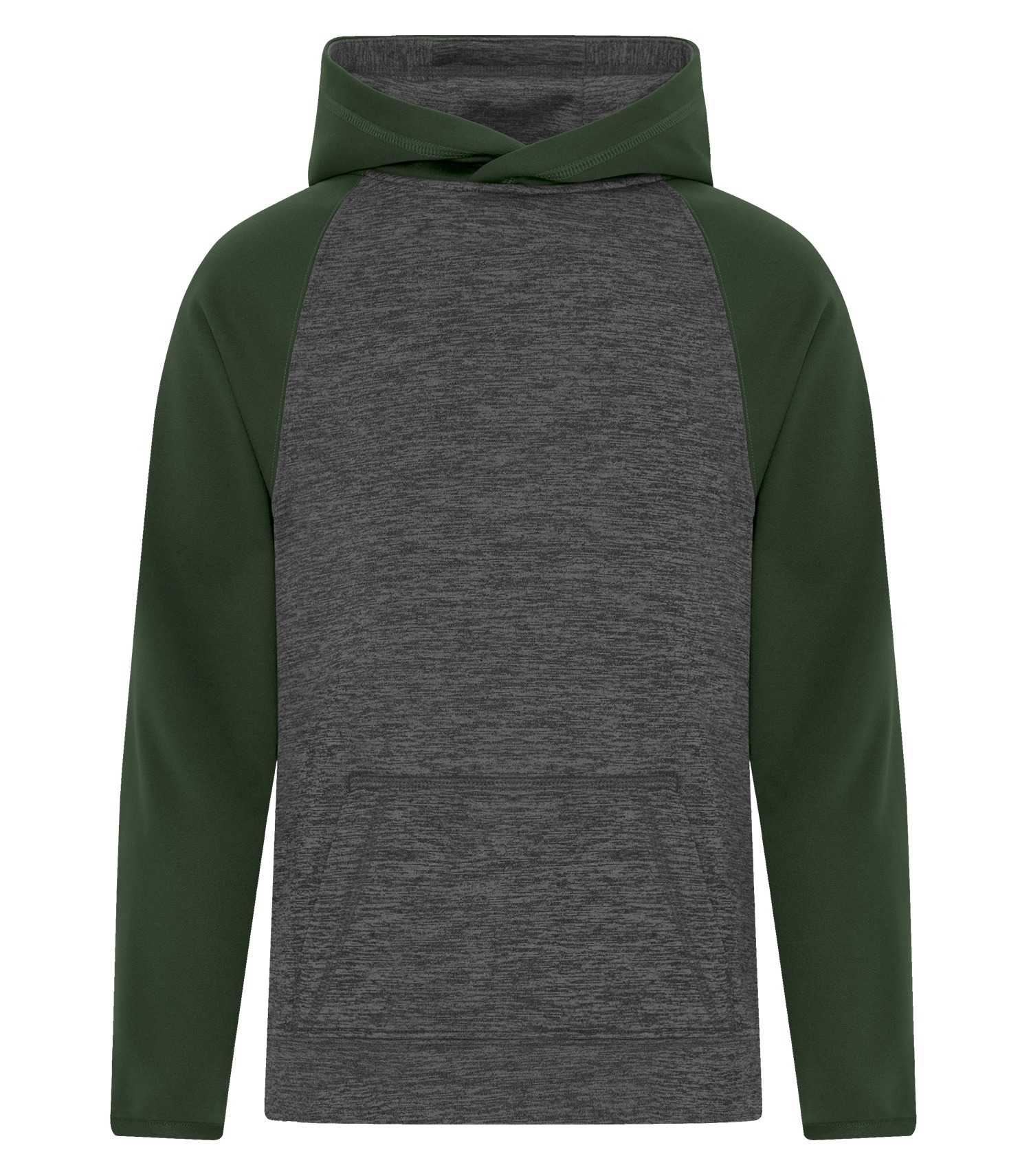 ATC™ Y2047 ATC™ DYNAMIC HEATHER FLEECE TWO TONE YOUTH HOODIE