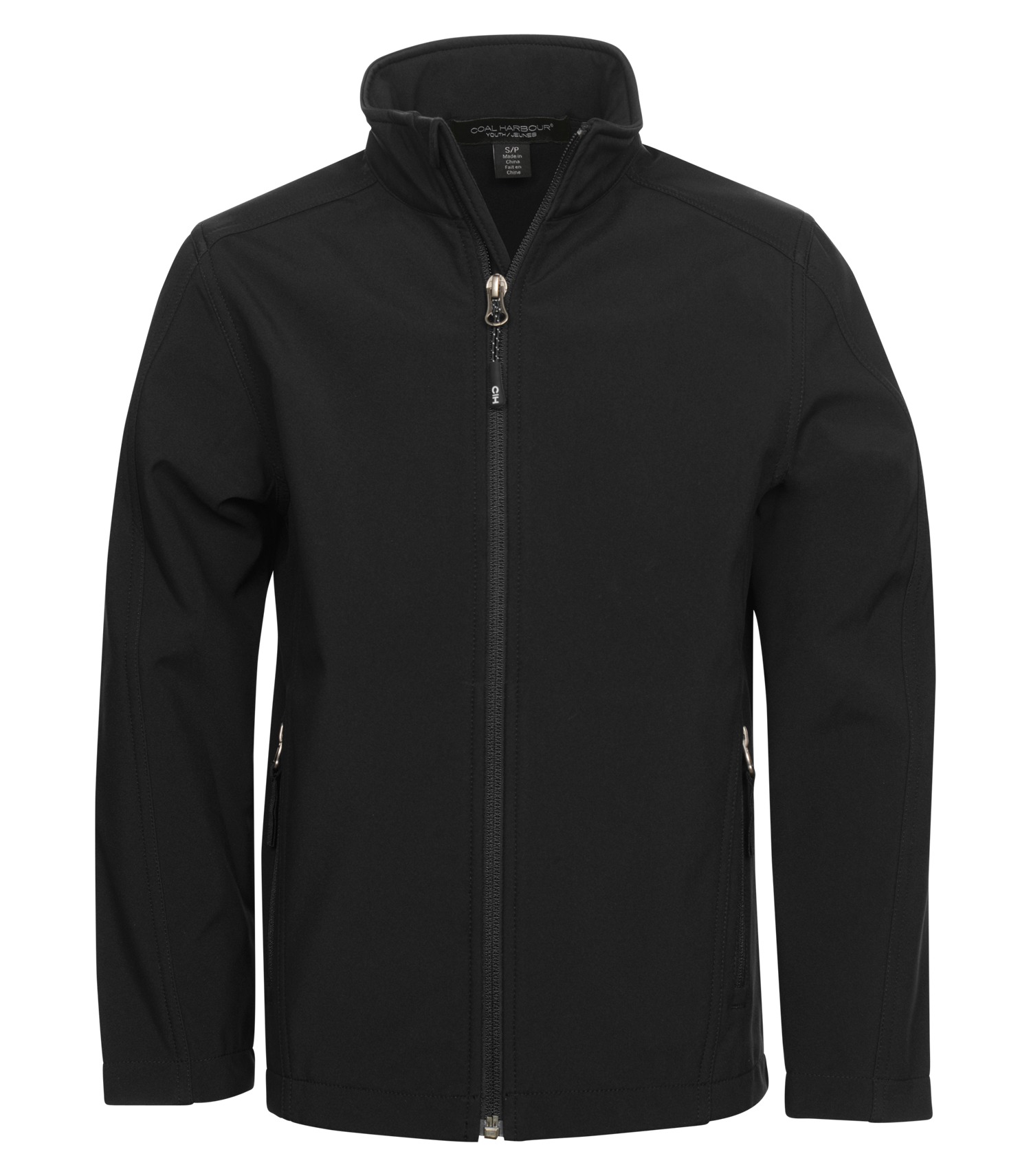 Coal Harbour® Y7603 COAL HARBOUR® EVERYDAY WATER REPELLENT SOFT SHELL YOUTH JACKET — Black